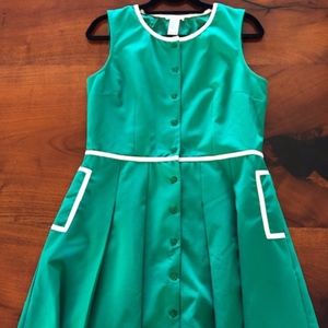 Kelly Green A-Line Button-up Dress L